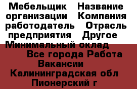 Мебельщик › Название организации ­ Компания-работодатель › Отрасль предприятия ­ Другое › Минимальный оклад ­ 30 000 - Все города Работа » Вакансии   . Калининградская обл.,Пионерский г.